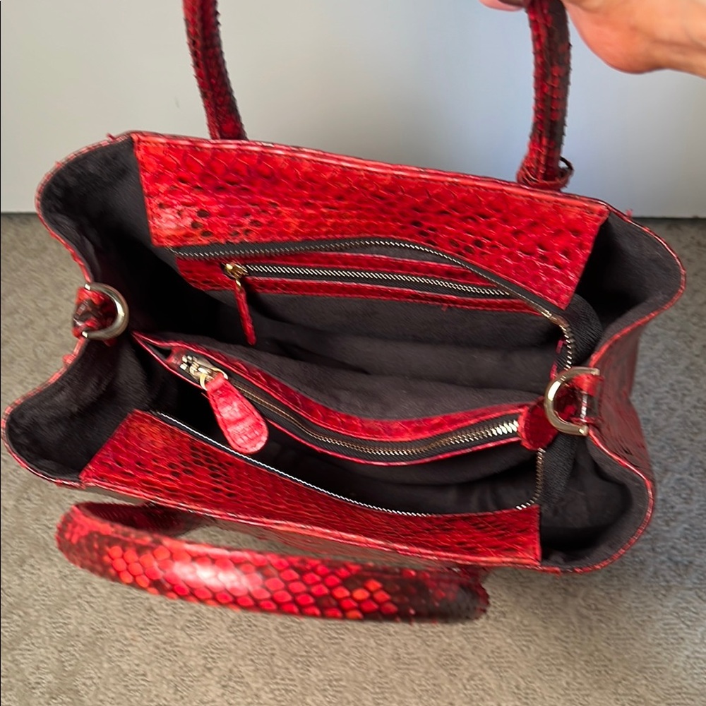 Red Python Tote Bag - image 8
